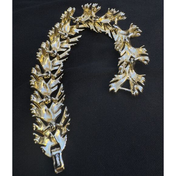 Stunning Vintage 1950s Lisner Leaf Spray Link Bracelet - Picture 6 of 7
